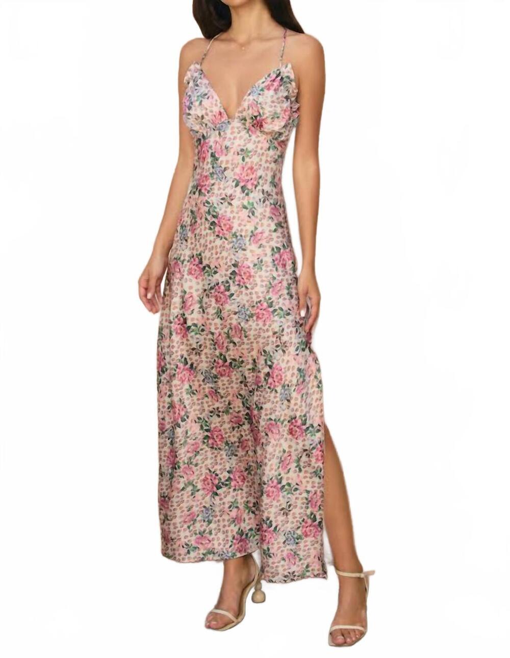 NEW DRESS FORUM soft bouquet midi dress in moonbeam rose